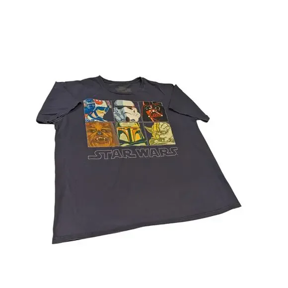Star Wars Disney Mens 2XL T Shirt Sci Fi Graphic Darth Vader Yoda Chewbacca Boba - Picture 9 of 12